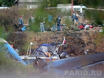 На месте падения "Як-42" под Ярославлем 7 сентября 2011 года. Фото РИА Новости, Григорий Сысоев