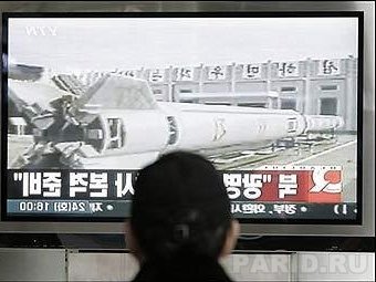 Телетрансляция подготовки к пуску ракеты в Северной Корее. Фото из архива ©AFP